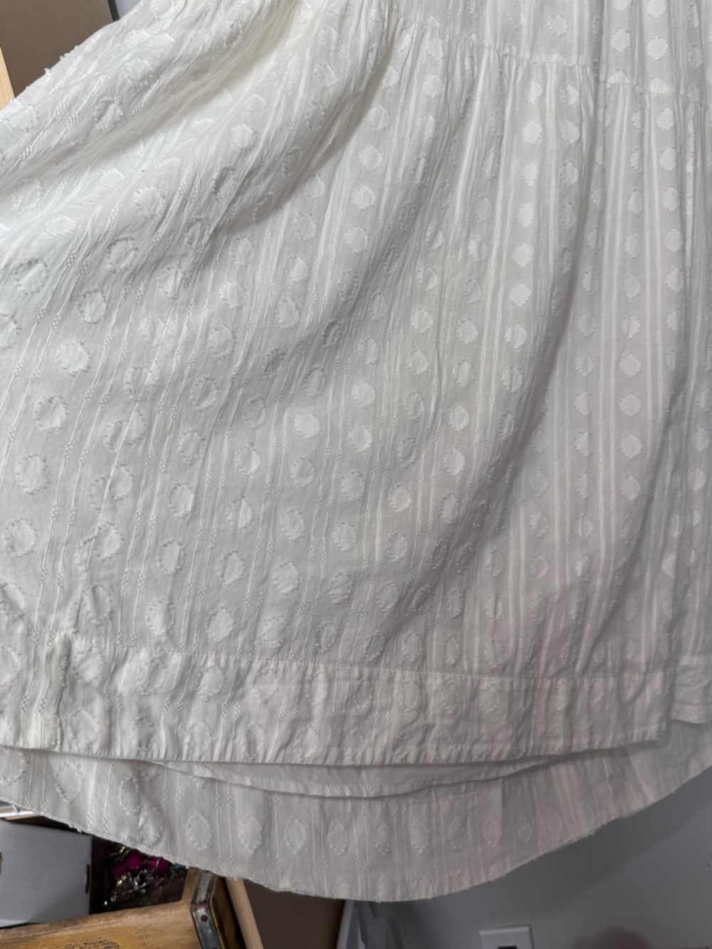 Maeve Anthropologie white cotton gauzy sleeveless midi dress bohemian flowy MP - Picture 6 of 14